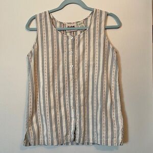 Vintage Northern Reflections Cotton Button-Down Tank